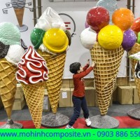 Mô hình ly kem 4  Mô hình đồ ăn giả Thức ăn giả MOHICO