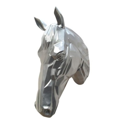 Tượng đầu ngựa [composite màu trắng] treo tường  50 x 24 x 67 cm